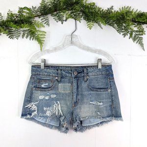 ♻️ American Eagle Women's Distressed Hi-Rise Shortie